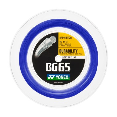 Bobine YONEX Badminton BG 65 0.70mm (200m) Bleu