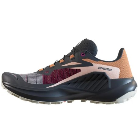 Chaussures Running SALOMON Femme GENESIS Noir / Orange / Bordeaux PE 2024