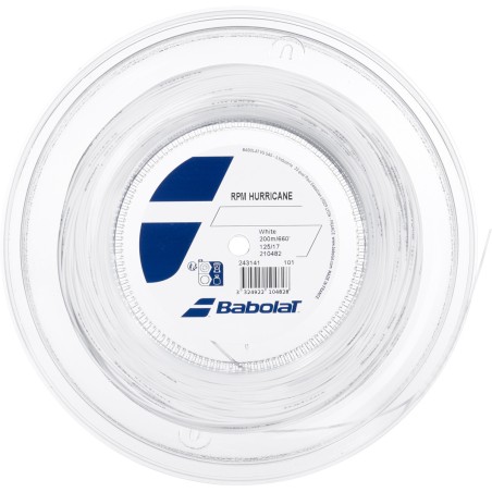 Bobine BABOLAT RPM HURRICANE Blanc 1.25mm (200 m)