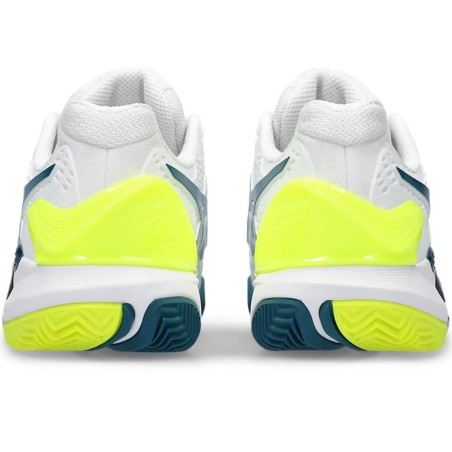 Chaussures ASICS Homme GEL-RESOLUTION 9 Terre Battue Blanc / Bleu / Fluo AH 2023