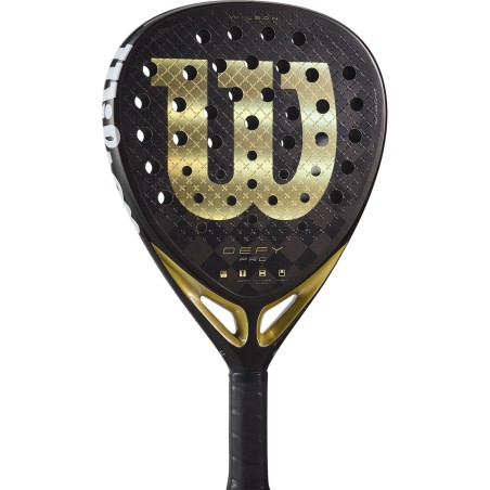 Raquette Padel WILSON DEFY PRO V1 Noir / Doré (370g) 2025