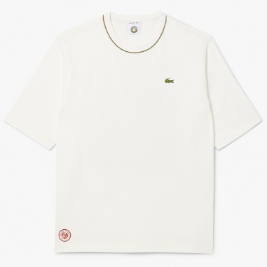T-Shirt LACOSTE Homme CLUB ROLAND GARROS Blanc...