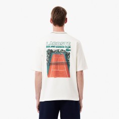 T-Shirt LACOSTE Homme CLUB ROLAND GARROS Blanc PE 2025 2