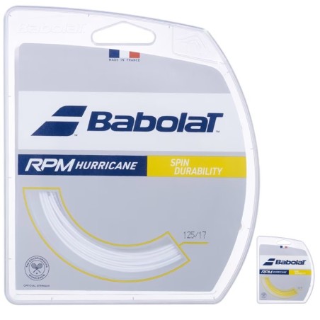 Cordage BABOLAT RPM HURRICANE 1.25mm (12m) Blanc