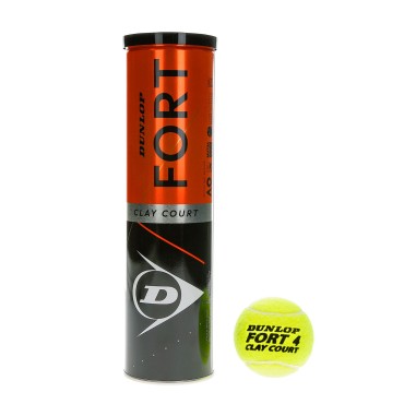 Tube de 4 balles DUNLOP FORT CLAY COURT 
