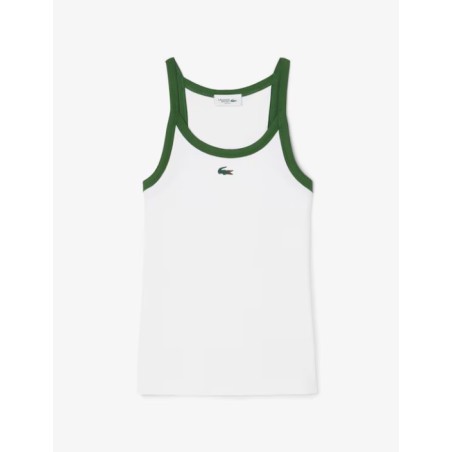Débardeur LACOSTE Femme SPORT ULTRA DRY Blanc / Vert AH 2025