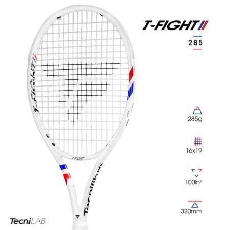 Raquette TECNIFIBRE TFIGHT 285 Isoflex (285 g) Blanc / Rouge / Bleu 2025