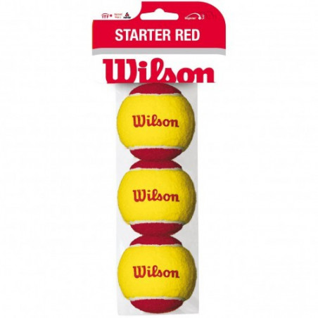 Sachet de 3 balles Mousses Feutrées WILSON Starter Red