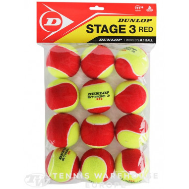 Sachet de 12 balles Mousses Feutrées DUNLOP...