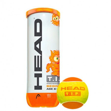 Tube de 3 balles Mini Tennis HEAD TIP Orange