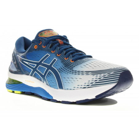 Chaussures Running ASICS Homme GEL-NIMBUS 21 Bleu / Blanc / Orange AH 2019