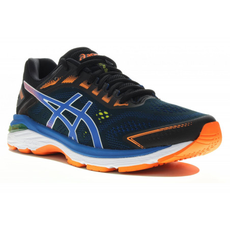 Chaussures Running ASICS Homme GT-2000 7 Noir / Bleu / Orange AH 2019