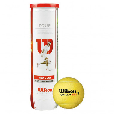 Tube de 4 balles WILSON Tour Clay Red