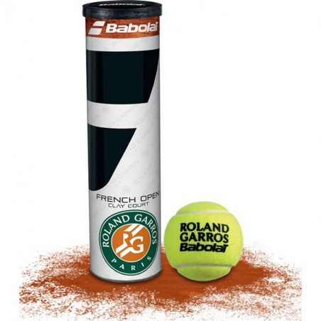 Tube de 4 balles BABOLAT French Open Clay Roland Garros