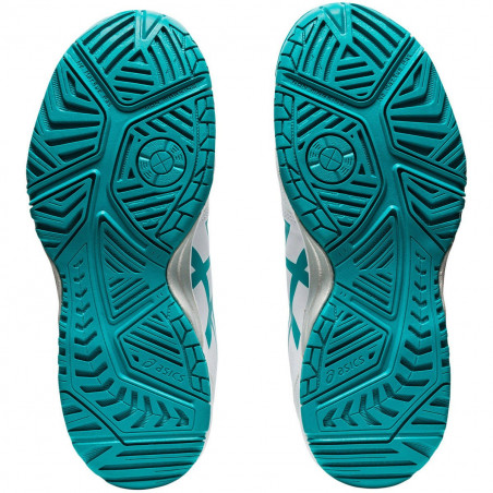 Chaussures ASICS Junior Fille Gel-Resolution 8 GS Blanc / Bleu  PE 2020