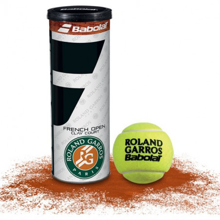 Tube de 3 balles BABOLAT French Open Clay Roland Garros