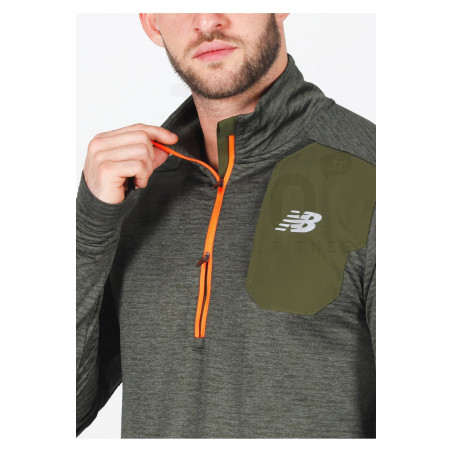 Veste Running NEW BALANCE Homme NB Impact Grid HZ Kaki / Orange  AH 2020